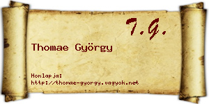 Thomae György névjegykártya